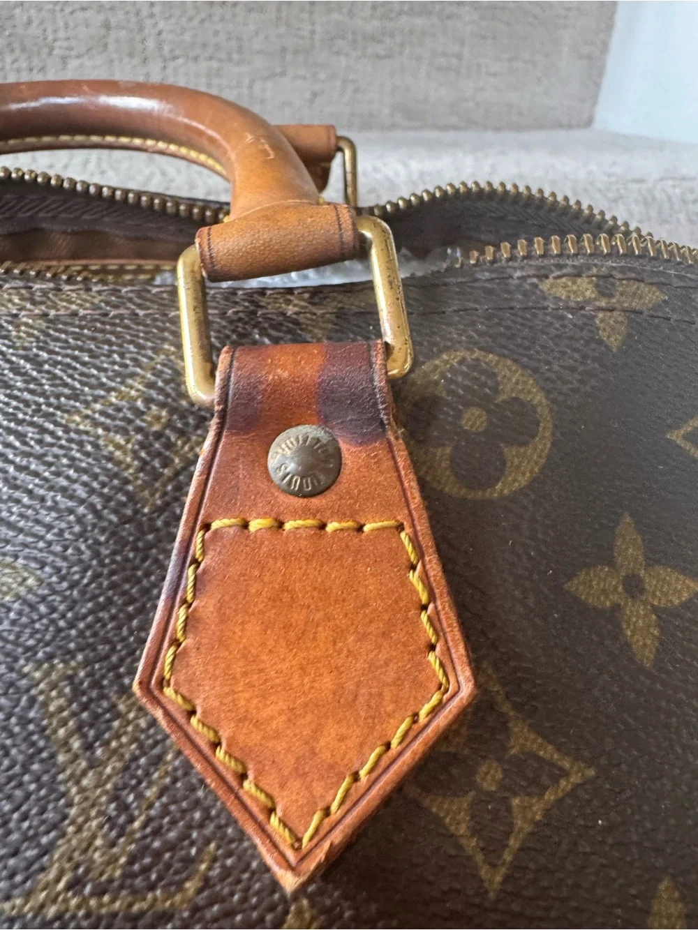 Louis Vuitton Speedy 30 Monogram Canvas Satchel with Vachetta Handles